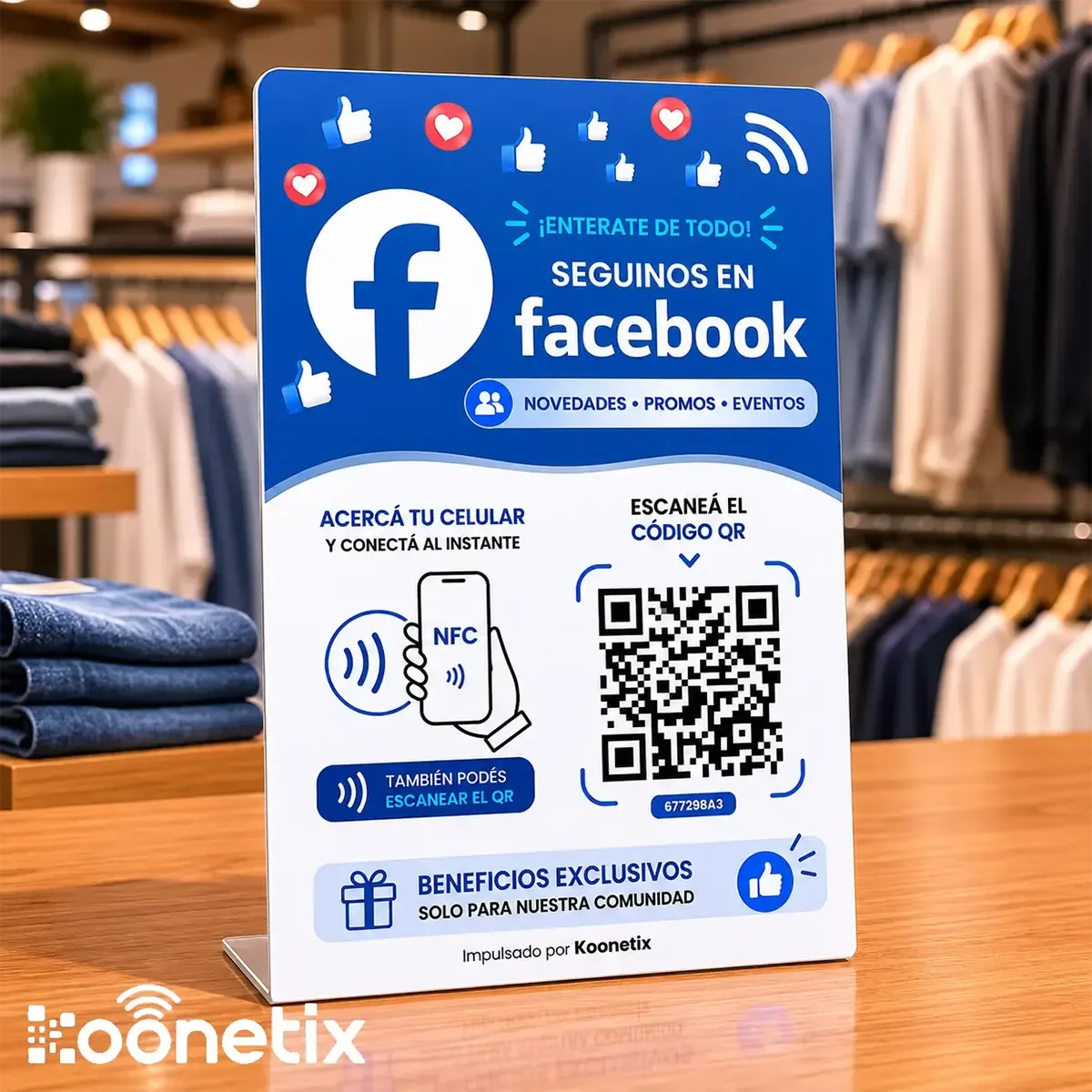 cartel qr + nfc facebook consigue más seguidores 1 cartel qr + nfc facebook consigue más seguidores